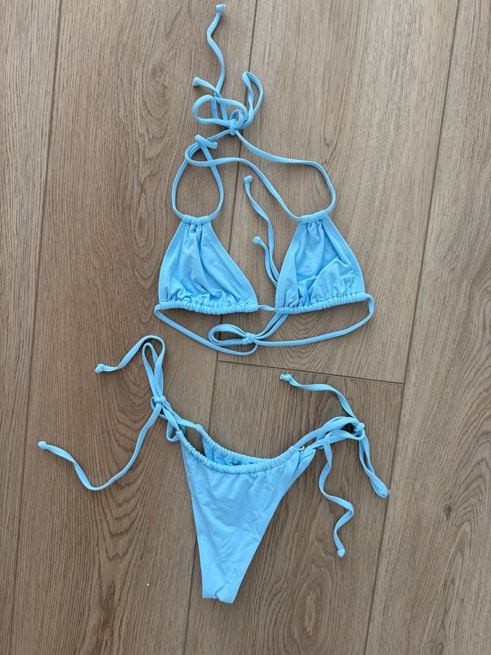 l*space Girls Light Blue Tie-String Bikini Two-Piece